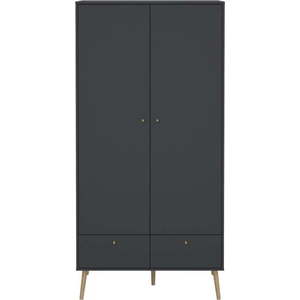 Antracitová šatní skříň 99x200 cm Bodo – Tvilum obraz