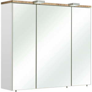 Bílá závěsná koupelnová skříňka se zrcadlem 80x70 cm Set 931 - Pelipal obraz