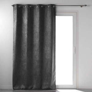 Antracitový sametový zatemňovací závěs 135x280 cm Melodie – douceur d'intérieur obraz