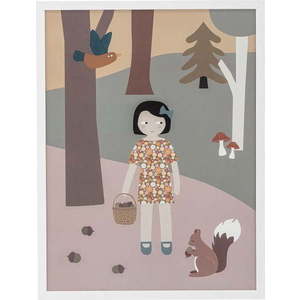 Nástěnný plakát v bílém rámu Bloomingville Mini Gytta Frame, 32 x 42 cm obraz