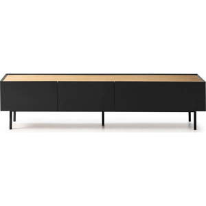TV stolek v dekoru dubu v černo-přírodní barvě 180x45 cm Arista – Teulat obraz