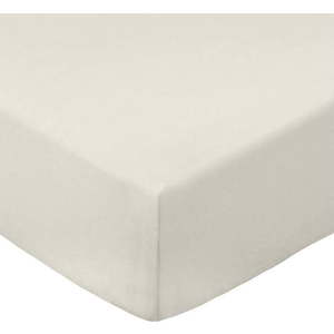 Béžové napínací prostěradlo z bavlněného perkálu 185x200 cm Cotton Percale – Bianca obraz