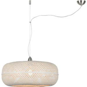 Bílé bambusové závěsné svítidlo Good&Mojo Palawan, ⌀ 60 cm obraz