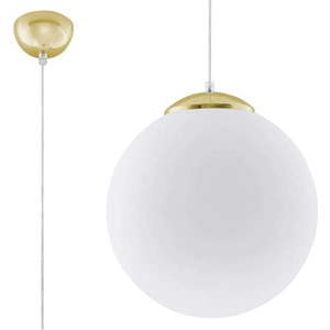 Závěsné svítidlo ve zlaté barvě se skleněným stínidlem ø 30 cm Cezab – Nice Lamps obraz