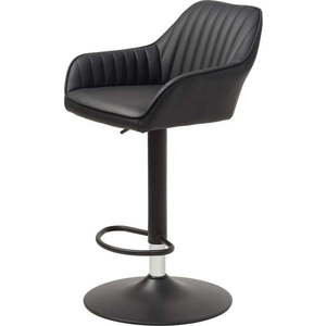 Černá barová židle s nastavitelnou výškou z imitace kůže Brooks – Unique Furniture obraz