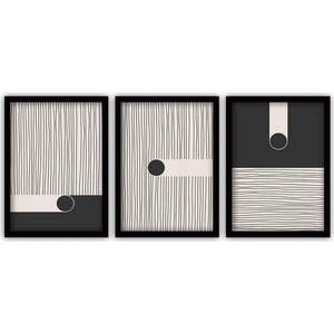 Sada 3 obrazů v černém rámu Vavien Artwork Black 35 x 45 cm obraz