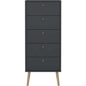 Antracitová vysoká komoda 50x120 cm Bodo – Tvilum obraz
