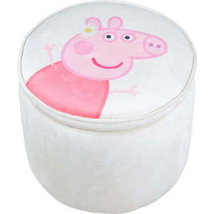 Bílý sametový dětský puf Peppa Pig – Roba obraz
