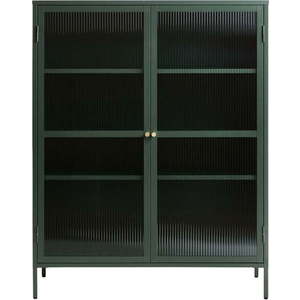 Zelená kovová vitrína Unique Furniture Bronco, výška 140 cm obraz