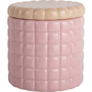 Světle růžový dekorativní keramický úložný box ø 14x15 cm Biscuit Box – PT LIVING obraz