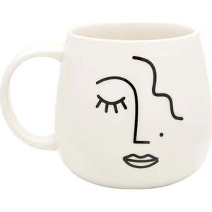 Bílý porcelánový hrnek Sass & Belle Abstract Face, 400 ml obraz