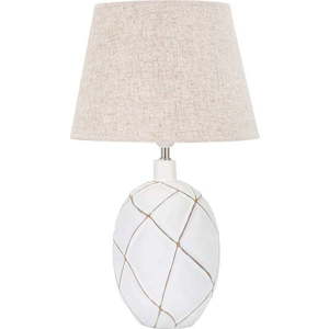 Stolní lampa s textilním stínidlem v bílo-krémové barvě (výška 60 cm) Lines – Mauro Ferretti obraz