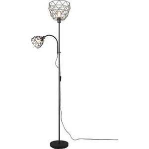 Černá stojací lampa s kovovým stínidlem (výška 180 cm) Haval – Trio obraz
