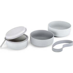 Silikonová cestovní sada misek pro psa ø 19 cm Bento Concrete/Slate – MiaCara obraz