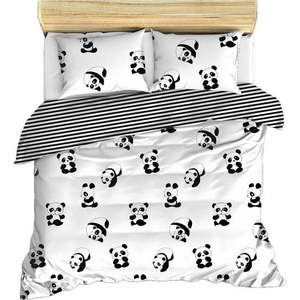 Černobílé dětské povlečení na dvoulůžko 200x200 cm Panda – Mijolnir obraz