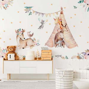 Dětské samolepky na zeď Ambiance Rabbits Woodland obraz