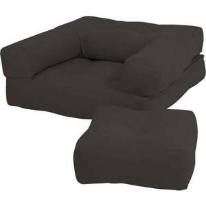 Dětské rozkládací křesílko s taburetkou Karup Design Mini Cube Dark Grey obraz