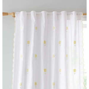 Žluto-bílá záclona 140x229 cm Lorna Embroidered Daisy – Catherine Lansfield obraz