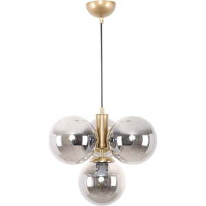 Závěsné svítidlo se skleněným stínidlem v šedo-zlaté barvě ø 15 cm Hector – Squid Lighting obraz