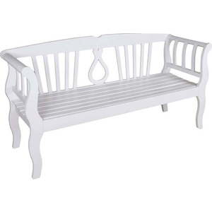 Bílá dřevěná zahradní lavice Arcadia – Garden Pleasure obraz