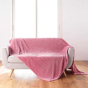 Růžový přehoz z mikroflanelu 180x220 cm Arya – douceur d'intérieur obraz
