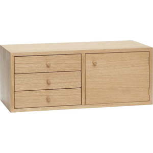 Závěsná skříňka v dekoru dubu v přírodní barvě 50x20 cm Piccolo – Hübsch obraz