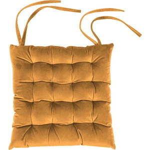 Oranžový sametový podsedák Tiseco Home Studio, 37 x 37 cm obraz