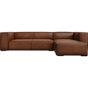 Koňakově hnědá kožená rohová pohovka (pravý roh) Madame – Windsor & Co Sofas obraz