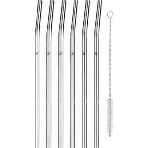 Set 6 nerezových brček s čistícím kartáčkem WMF Profi, délka 24 cm obraz