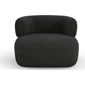 Černé křeslo z textilie bouclé Jenny – Micadoni Home obraz