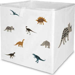 Bílý látkový dětský organizér na hračky 32x32x32 cm Dino Friends – Butter Kings obraz