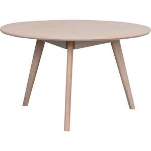 Kulatý konferenční stolek v dekoru dubu v přírodní barvě 90x90 cm Yumi - Rowico obraz