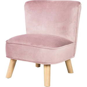 Světle růžové sametové dětské křesílko Lil Sofa – Roba obraz