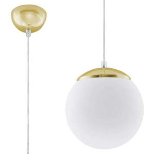Závěsné svítidlo ve zlaté barvě se skleněným stínidlem ø 20 cm Cezab – Nice Lamps obraz