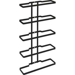 Černý nástěnný kovový regál na víno na 5 láhví Lava – Metaltex obraz