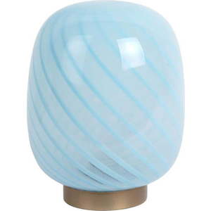 Světle modrá stolní lampa se skleněným stínidlem (výška 20 cm) Summer Globe – Leitmotiv obraz
