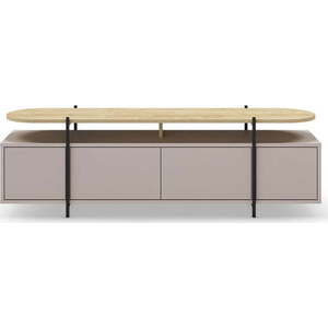 Šedo-béžový TV stolek v dekoru dubu 160x48 cm Hinoa – Marckeric obraz