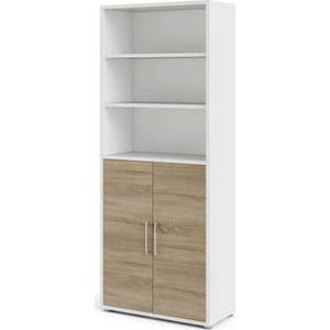 Modulární knihovna v bílo-přírodní barvě v dekoru dubu 89x222 cm Prima – Tvilum obraz
