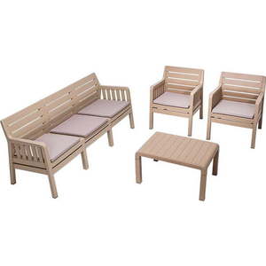 Béžový zahradní lounge set pro 5 Lara – Floriane Garden obraz
