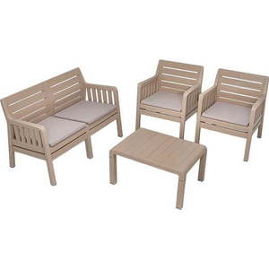 Béžový zahradní lounge set pro 4 Lara – Floriane Garden obraz