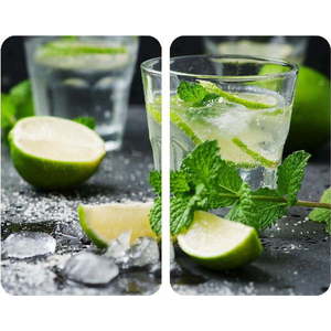Sada 2 skleněných krytů na sporák Wenko Mojitos, 52 x 30 cm obraz