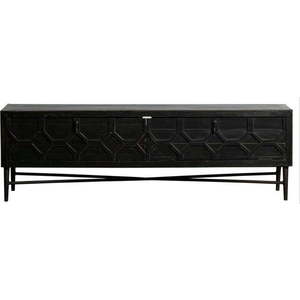 Černý TV stolek z recyklovaného dřeva 160x50 cm Bequest – BePureHome obraz