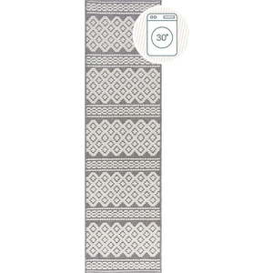 Šedý pratelný běhoun z žinylky 60x240 cm Jhansi – Flair Rugs obraz