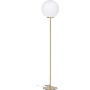 Stojací lampa ve zlaté barvě se skleněným stínidlem (výška 150 cm) Mahala – Kave Home obraz
