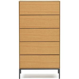 Vysoká komoda v dekoru dubu v přírodní barvě 60x114 cm Vedrana – Kave Home obraz