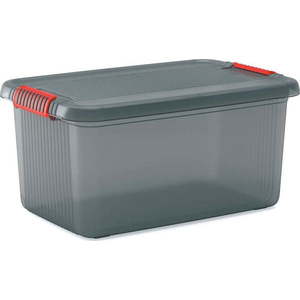 Šedý plastový úložný box s víkem 59x39x28 cm K Latch Box – KIS obraz