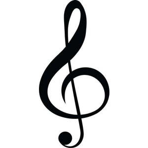 Černá nástěnná dekorace Wallity Treble Clef obraz