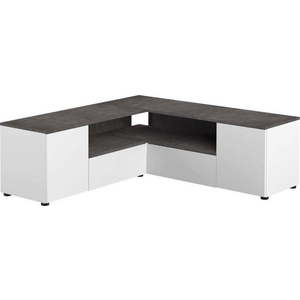 Šedo-bílý TV stolek v dekoru betonu 130x46 cm Angle – TemaHome obraz