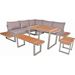 Béžový kovový zahradní lounge set pro 6 Aurea – Garden Pleasure obraz