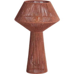 Červená stolní lampa se stínidlem z juty (výška 47 cm) Fugia – Light & Living obraz
